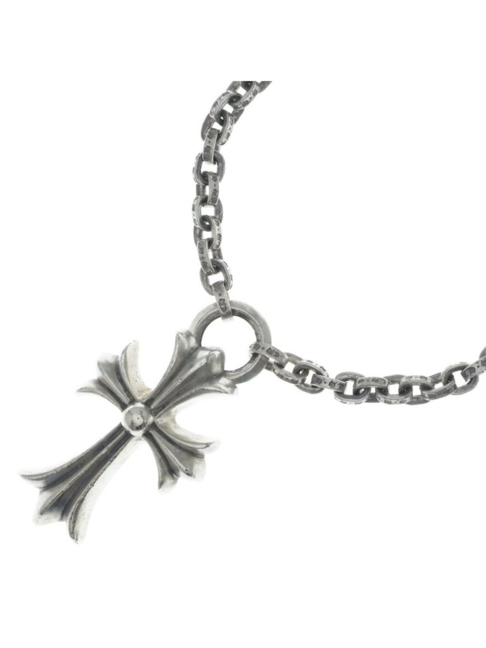 Chrome Hearts Ppr CH Cross Paper Chain Small Silver Necklace